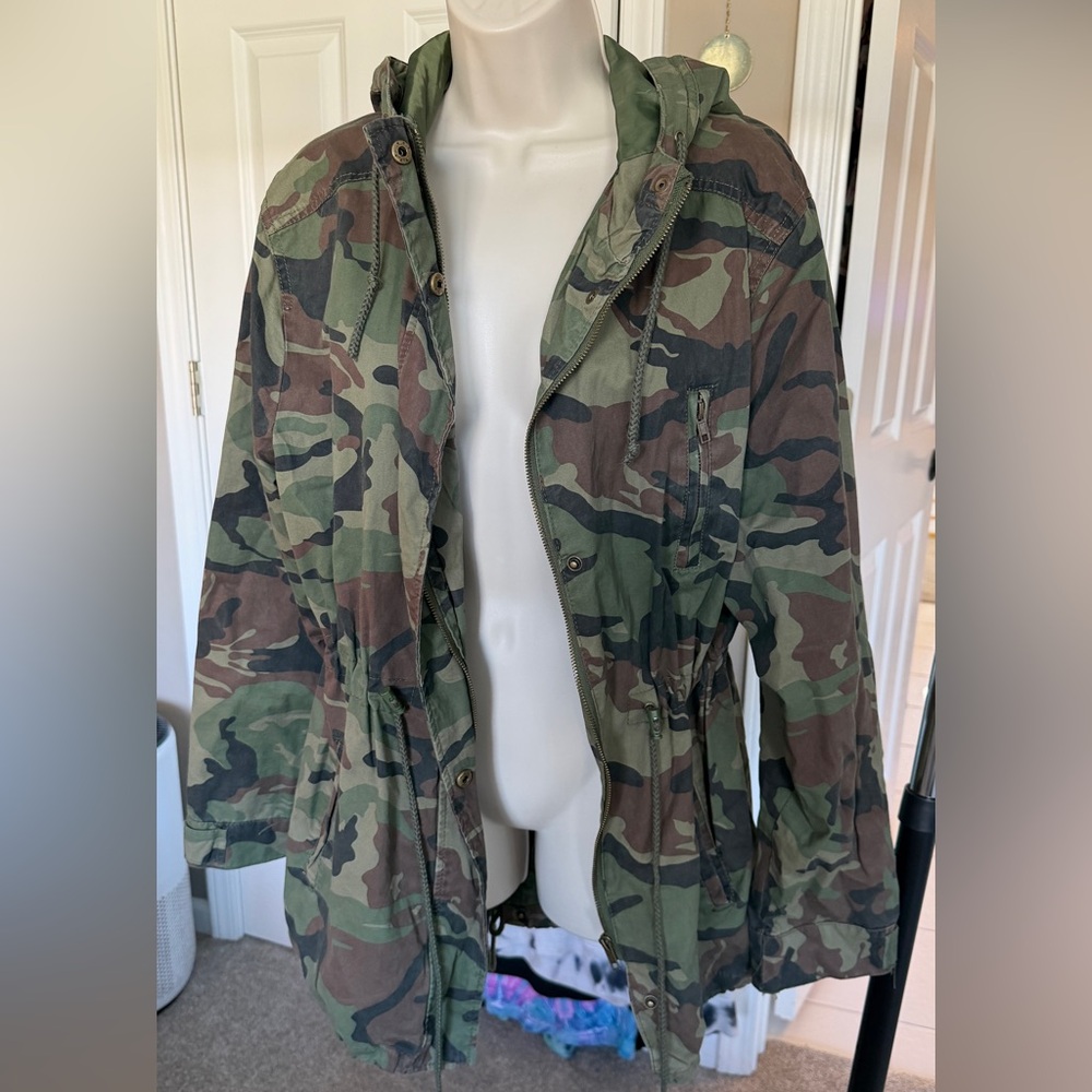 Forever 21+ Dark Green Camo Plus Size Jacket